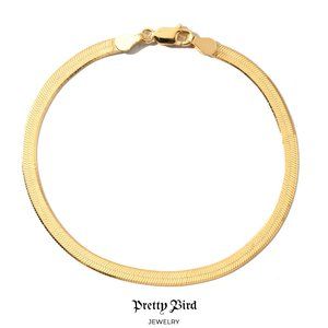 18K Yellow Gold Plated Snake Chain Bracelet - 8.5"